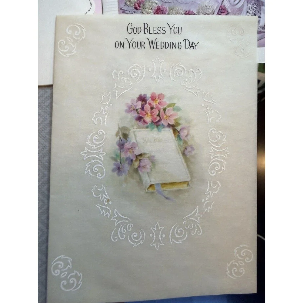 Lot of 33 Vintage Wedding Greeting Cards Used June 1965 Graphic Embossed Glitter